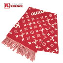 LOUIS VUITTON ルイヴィトン MP1890 supreme シュプリーム コラボ フリンジ マフラー ウール/カシミヤ ユニセックス レッド 【中古...