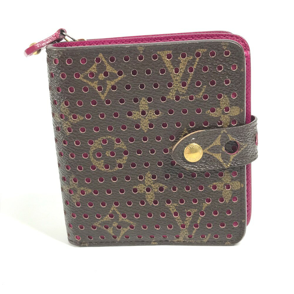 LOUIS VUITTON ルイヴィトン M95188 モノグラムペルフォ コンパクトジップ コンパクトウォレット 財布 2つ折り財布 モノグラムペルフォキャンバス ユニセックス フューシャ ピンク 【中古】