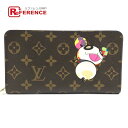 LOUIS VUITTON ルイヴィトン M61729 モノグラムパンダ 村上隆 ポルトモネジップ ロングウォレット ラウンドファスナー 長財布 モノグラムキャンバス レディース ブラウン 新品同様 【中古】