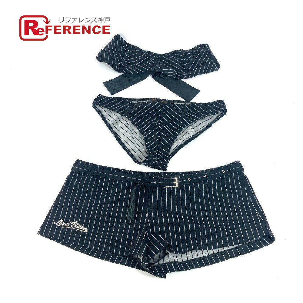 LOUIS VUITTON ルイヴィトン スリーピースセット ロゴ ビキニ セット ペア スイムウエア スィムウエア 水着 ポリアミド レディース ブラック 【...