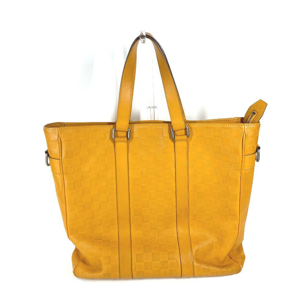 LOUIS VUITTON ルイヴィトン N41228 ダミエアンフィニ タダオ カバン ショルダーバッグ 斜め掛け 2WAYバッグ トートバッグ ダミエアンフィニレザー ユニセックス ソラール イエロー 【中古】