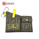 FENDI フェンディ 7AR759 ズッカ チャーム マルチポーチ カラビナ付き バッグチャーム PVC/レザー レディース ブラウン 【中古】