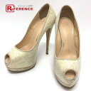 GIUSEPPE ZANOTTI ジュゼッペザノッティ レース オープントゥ ハイヒール プラットフォーム ピンヒール パンプス キャンバス レディース ホワイト 【中古】