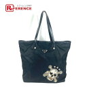 PRADA プラダ ドクロ ロゴ 肩掛lけ ショルダーバッグ トートバッグ ナイロン/レザー ユニセックス ブラック 【中古】