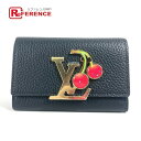 LOUIS VUITTON ルイヴィトン M22889 村上隆 チェリー LV × TM ポルトフォイユ・カプシーヌ コンパクト コンパクトウォレット 3つ折り財布 トリヨンレザー ユニセックス ノワール ブラック 未使用 【中古】(4)