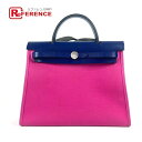 HERMES エルメス ポーチ付き エールバッグジップPM 31 2WAYバッグ ショルダーバッグ カバン 斜め掛け ハンドバッグ トワルオフィシエ レディース マグノリア/ブルーサップ ピンク 【中古】