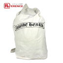 CHROME HEARTS クロムハーツ ロゴ 巾着バッグ カバン 肩掛け ショルダーバッグ コットン ユニセックス ホワイト 【中古】