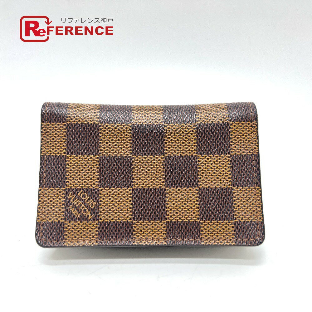 LOUIS VUITTON ルイヴィトン M60502 オーガナイザー ドゥ ポッシュ 名刺入れ ICケース カードケース ダミエキャンバス レディース エベヌ ブラウン 【中古】