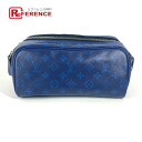 LOUIS VUITTON ルイヴィトン M30849 タイガラマ ドップ・キット ポーチ ハンドバッグ クラッチバッグ セカンドバッグ モノグラムキャンバス /タイガレザー ユニセックス ブルー 【中古】