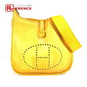 HERMES エルメス エブリン 1 GM エブリンGM カバン 斜め掛け ショルダーバッグ レザー ユニセックス イエロー 【中古】