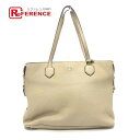 Tory Burch トリーバーチ ロゴ トートバック トート カバン バック トートバッグ レザー レディース ベージュ 【中古】