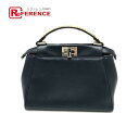 FENDI フェンディ ピーカーブー モンスター 2WAY カバン 斜め掛け 肩掛け ハンドバッグ レザー /パイソン レディース ネイビー 【中古】|詳細画像