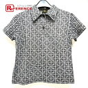 FENDI フェンディ ズッカ柄 アパレル トップス 半袖 総柄 Tシャツ ポロシャツ ポリアミド レディース グレー 【中古】