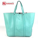 TIFFANY&Co. ティファニー ロゴ カバン トートバッグ ポーチ付き ショルダーバッグ レザー レディース ブルー 【中古】