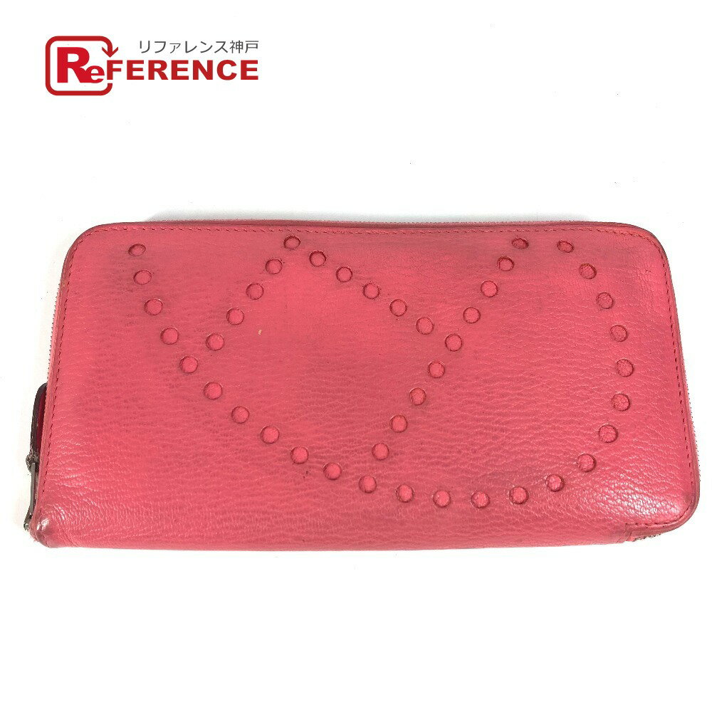 HERMES エルメス パンチングロゴ エブリン アザップロング ロングウォレット ラウンドファスナー 長財..