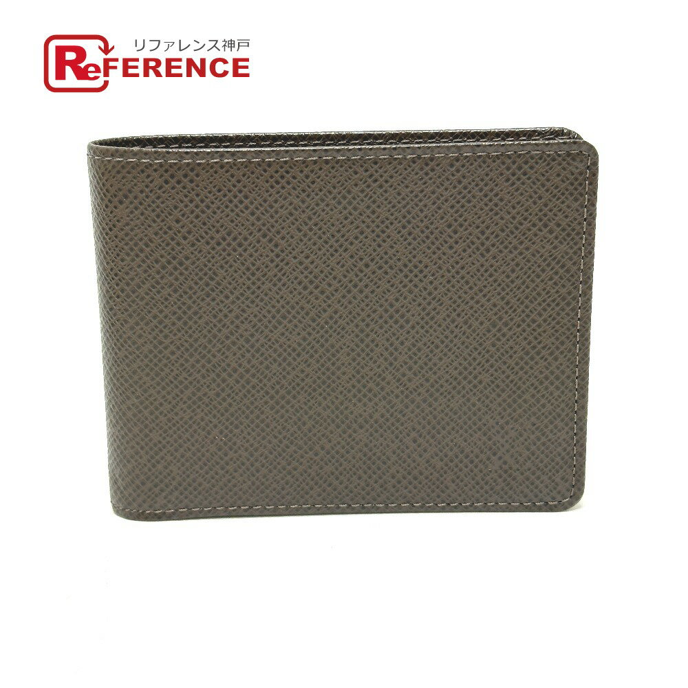LOUIS VUITTON ルイヴィトン M30488 ポルト ビエ 6 カルト クレディ 財布 短財布 札入れ 2つ折り財布 タイガレザー メンズ グリスリー 【中古】