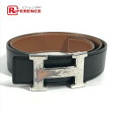 HERMES エルメス Hベルト Hベルト ボトムス用ベルト バックル ベルト レザー レディース ブラック 【中古】