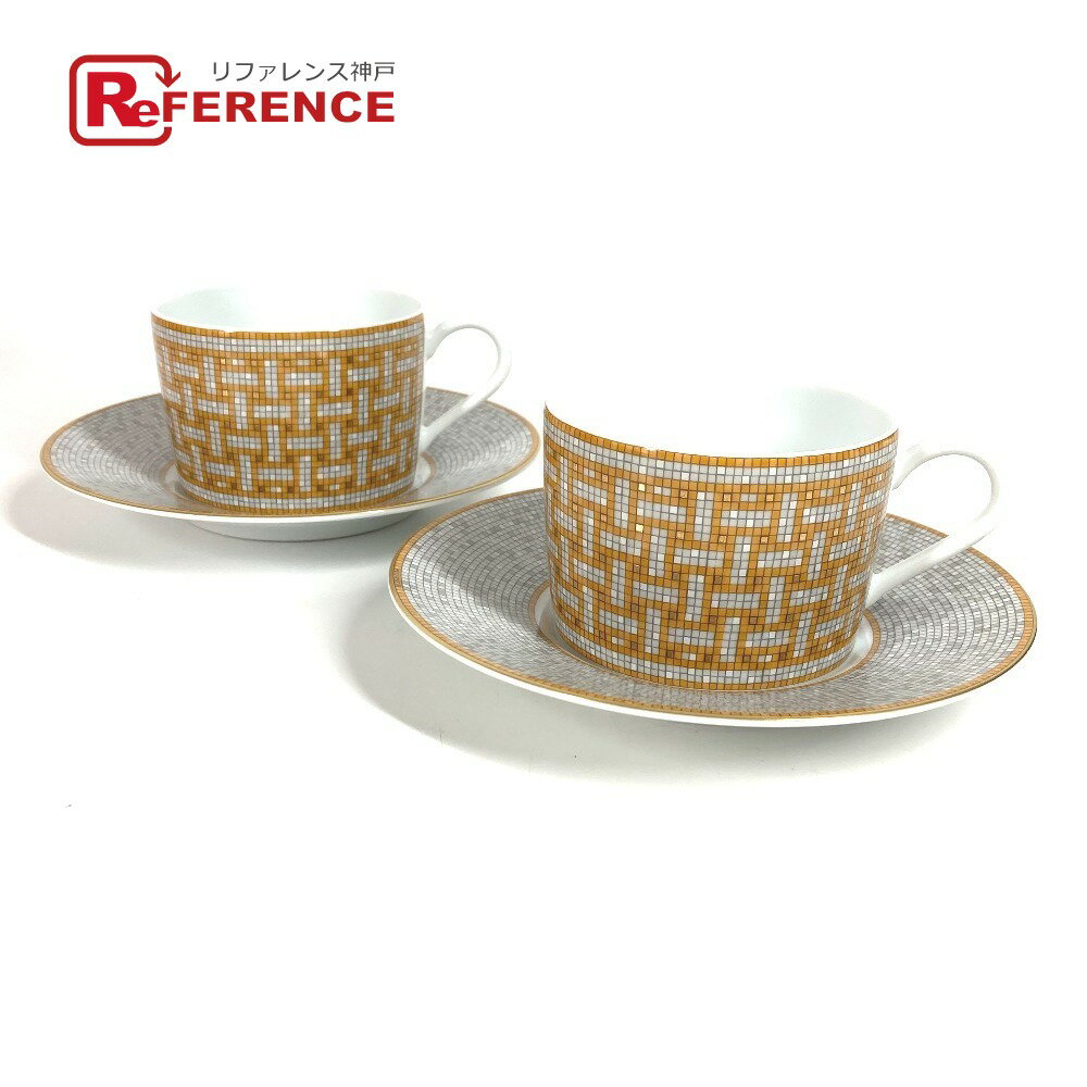 HERMES エルメス P026016P セット 食器 皿 ティーカップ&ソーサー 〈モザイク 24〉 2客 ペア インテリア プレゼント マグカップ ポーセリ...
