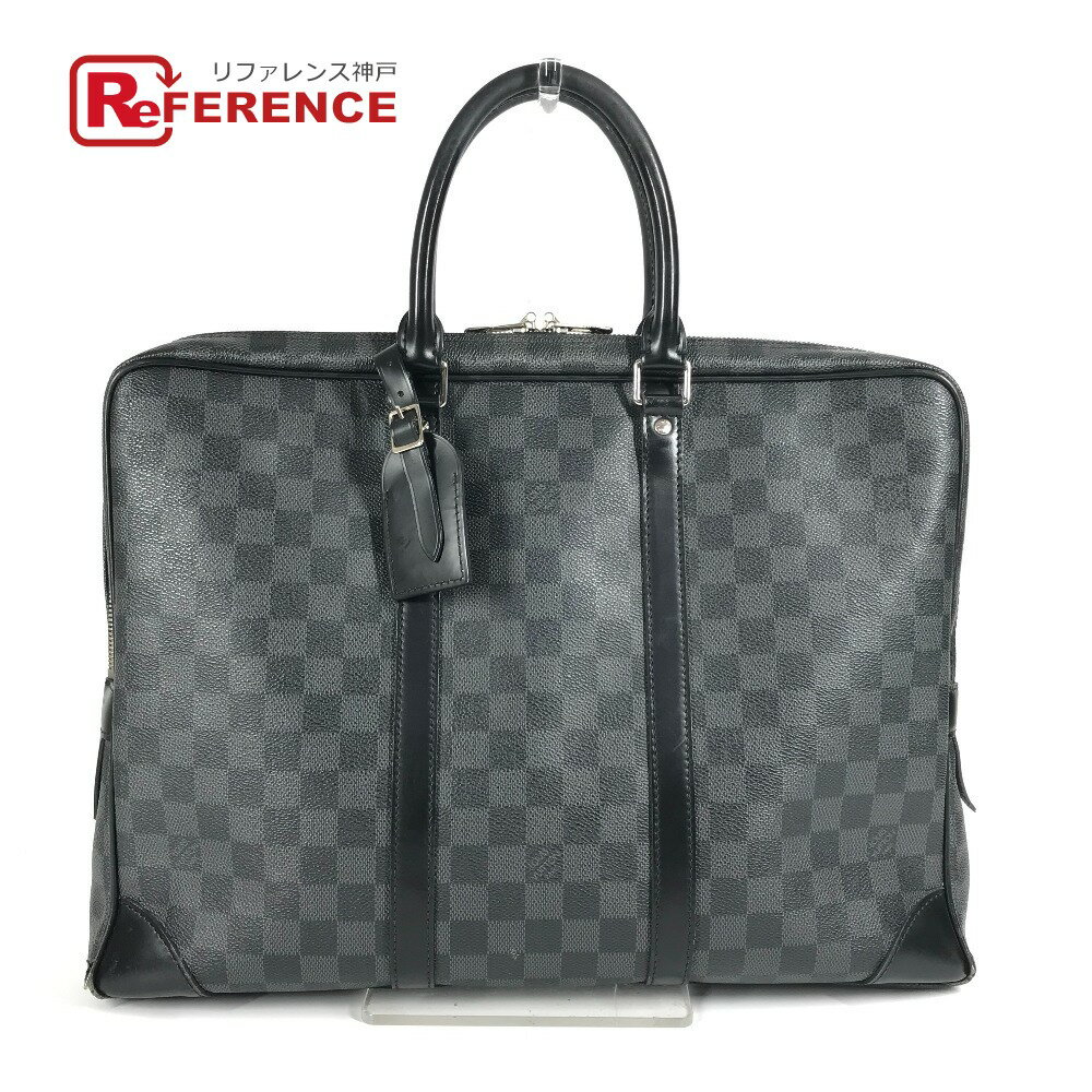 LOUIS VUITTON ルイヴィトン N41125 ダミエグラフィット ポルトドキュマン ヴォワヤージ PDV ハンドバッグ カバン トートバッグ ビジネスバッグ ダミエグラフィットキャンバス メンズ ブラック 【中古】