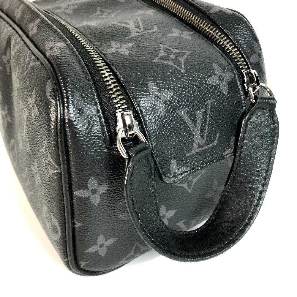 LOUIS VUITTON ルイヴィトン M46354 モノグラムエクリプス ドップ・キット クラッチバッグ 持ち手つき カバン ポーチ セカンドバッグ メンズ ブラック 【中古】