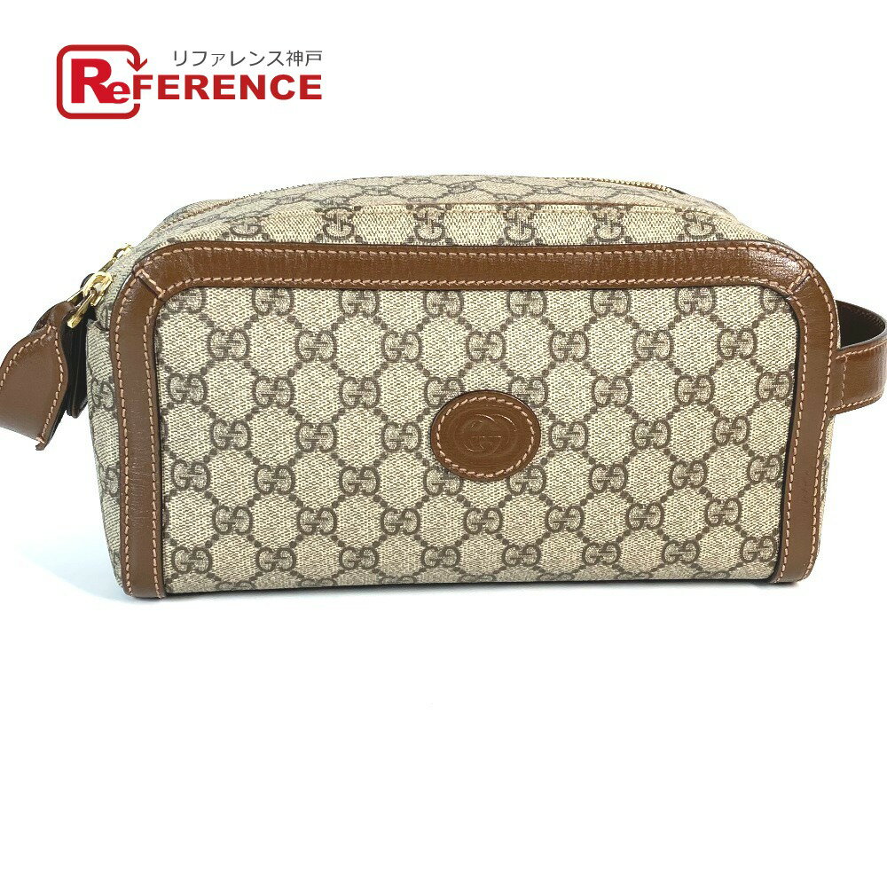 GUCCI グッチ 730116 GGスプリーム インターロッキングG カバン クラッチバッグ ポーチ セカンドバッグ GGスプリームキャンバス /レザー ユニセックス ベージュ 【中古】