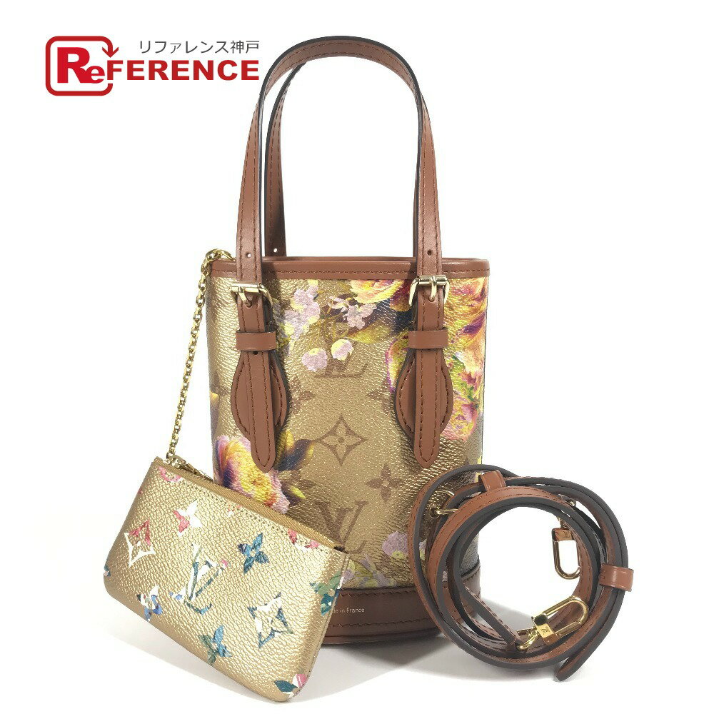 LOUIS VUITTON ルイヴィトン M81724 LVガーデン ナノバケット カバン 斜め掛け 2WAYバッグ ハンドバッグ ショルダーバッグ レザー レディース ゴールド 新品同様 【中古】