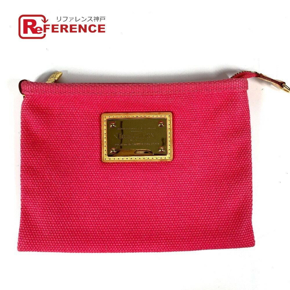 LOUIS VUITTON ルイヴィトン M40068 アンティグア ポシェットフラットPM ポシェットフラット PM マルチポーチ メイクポーチ 化粧ポーチ ポーチ キャンバス レディース ピンク 【中古】