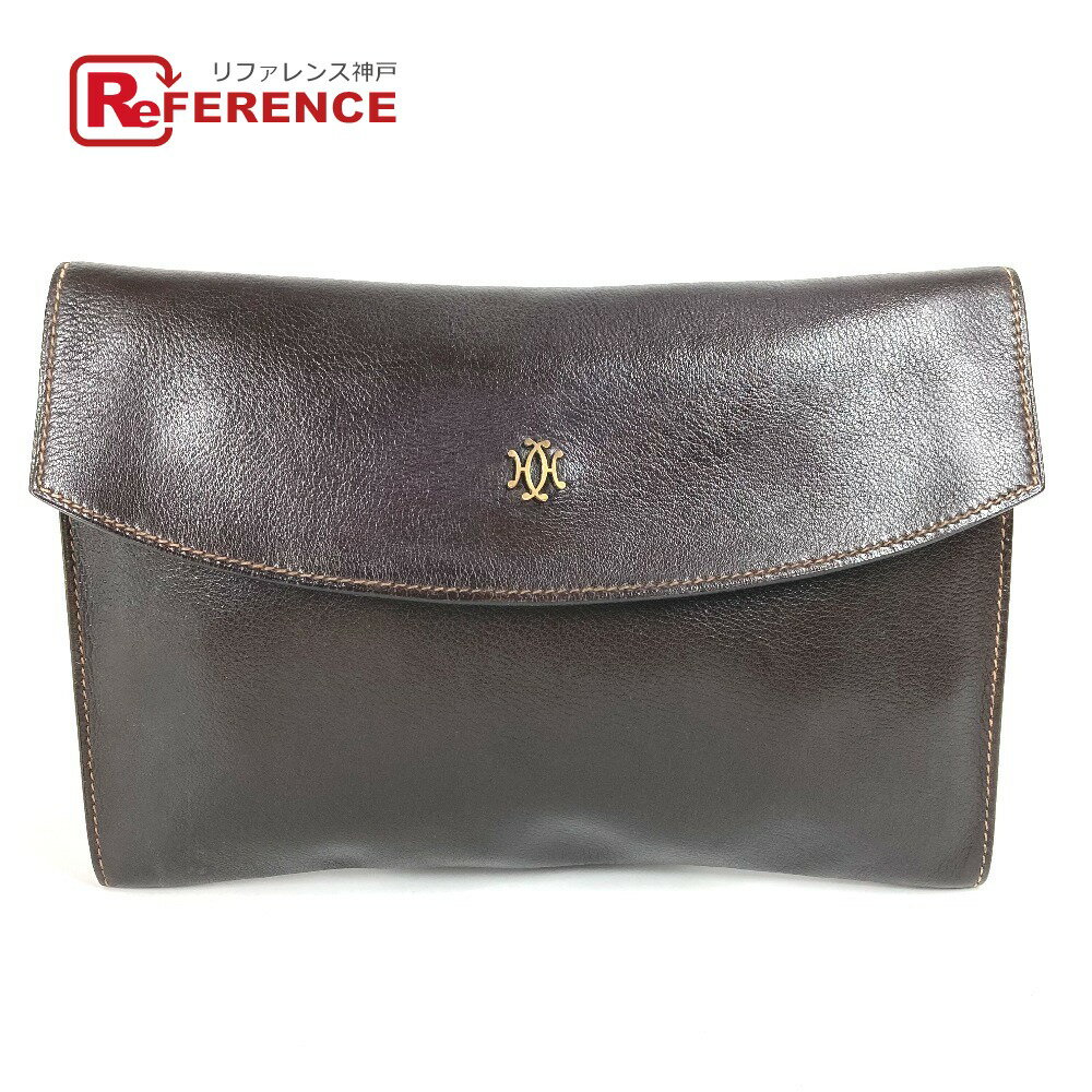 HERMES エルメス ヴィンテージ ロゴ カバン ポーチ フラップ セカンドバッグ クラッチバッグ レザー ユ..