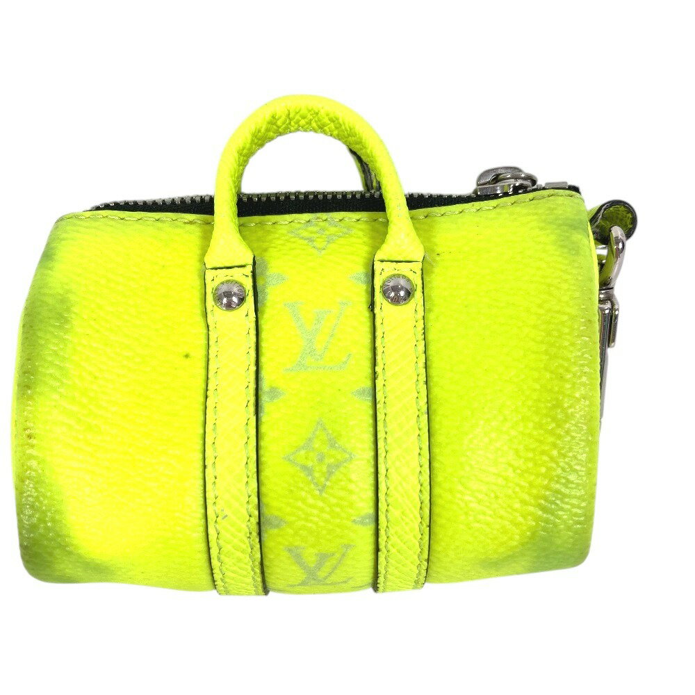 LOUIS VUITTON ルイヴィトン M01048 タイガラマ ポルトクレ・ミニキーポル バッグチャーム バッグ型 ボストン キーホルダー タイガレザー /モノグラムキャンバス ユニセックス イエロー 【中古】 2