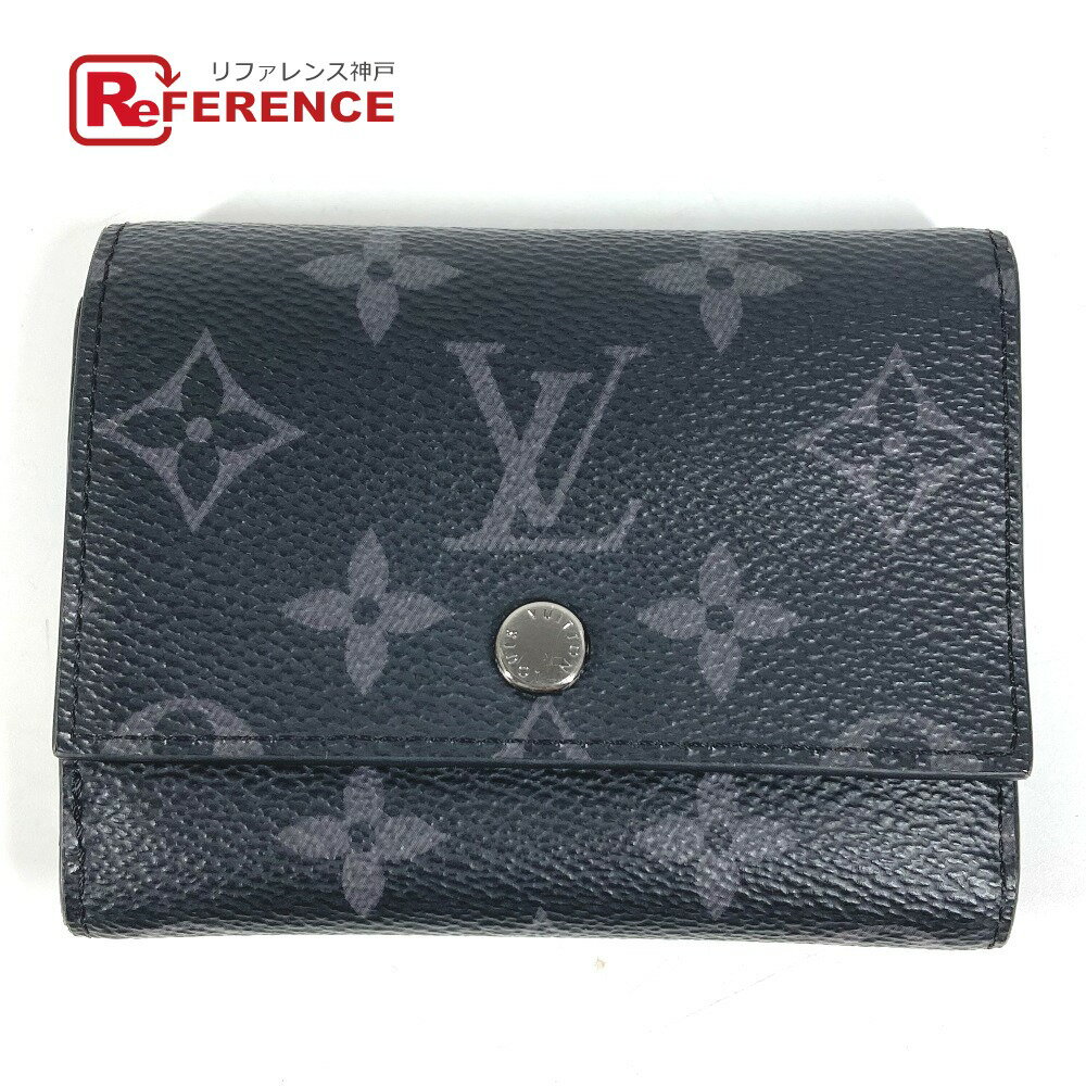 N - LOUIS VUITTON ルイヴィトン M12598 モノグラムエクリプス ヴィクターウォレット コンパクトウォレット 3つ折り財布 モノグラムエクリプスキャンバス ユニセックス ブラック 【中古】