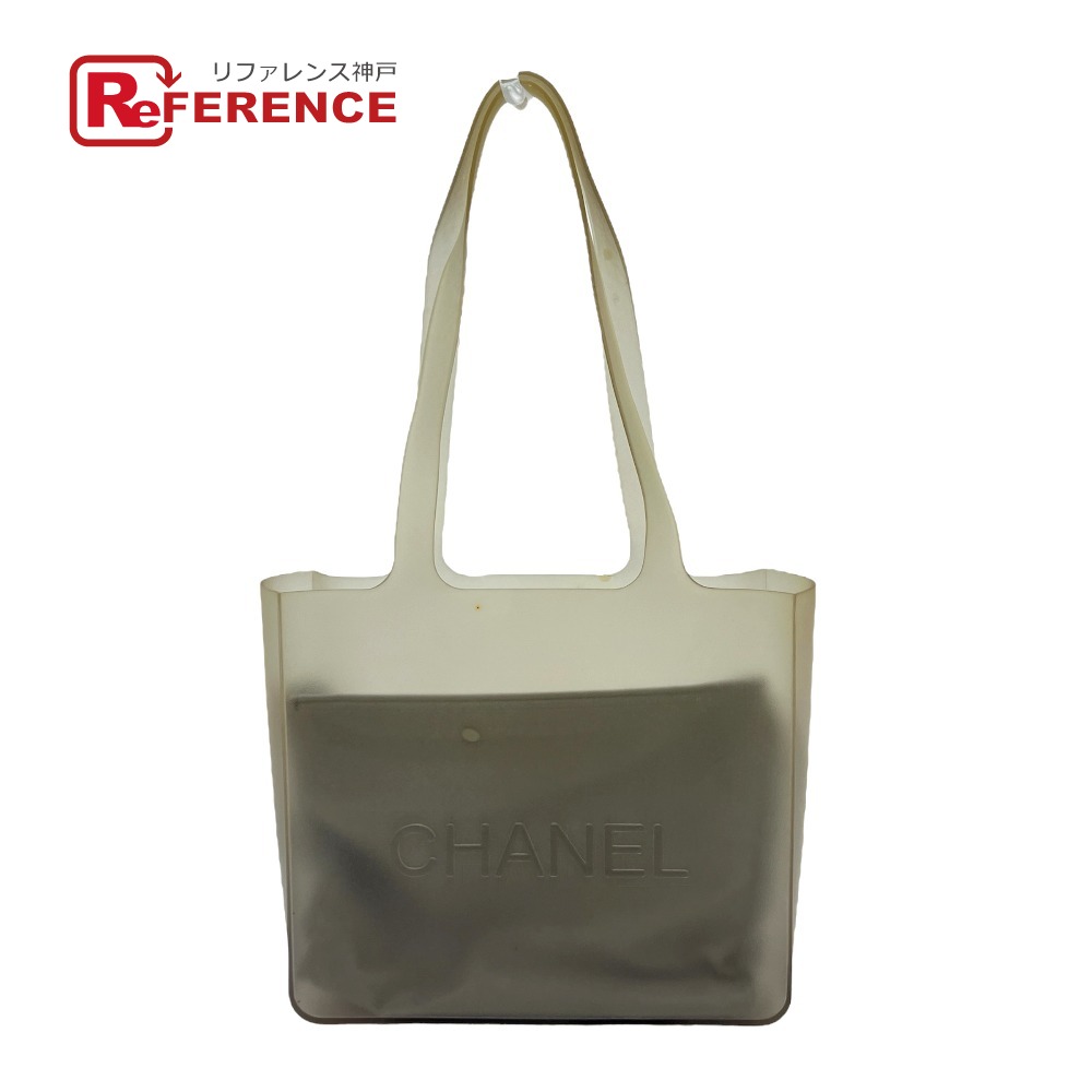 CHANEL シャネル ロゴ トートバッグ 肩掛け カバン バッグ ショルダーバッグ ラバー レディース グレー 【中古】
