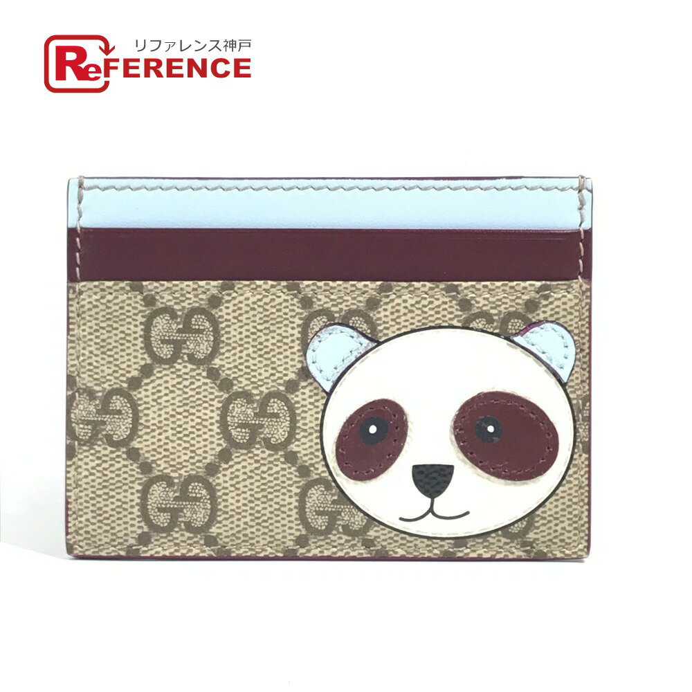 GUCCI グッチ 818769 GGスプリーム ロゴ パンダ 名刺入れ パスケース カードケース GGスプリームキャンバス /レザー ユニセックス ベージュ 新品同様 【中古】
