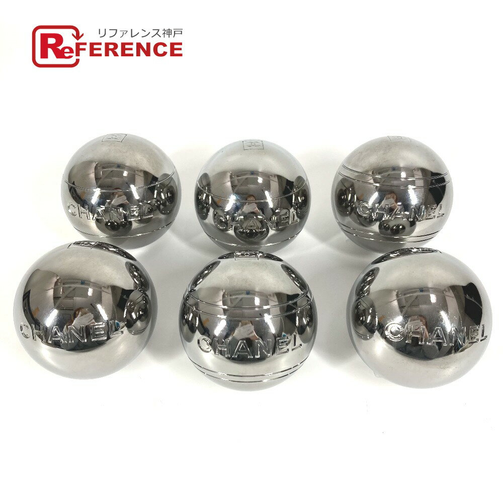 CHANEL シャネル 6個 CC ココマーク ペタング ペタンク ボール 6つセット インテリア ボール 金属 ユニセックス シルバー 【中古】