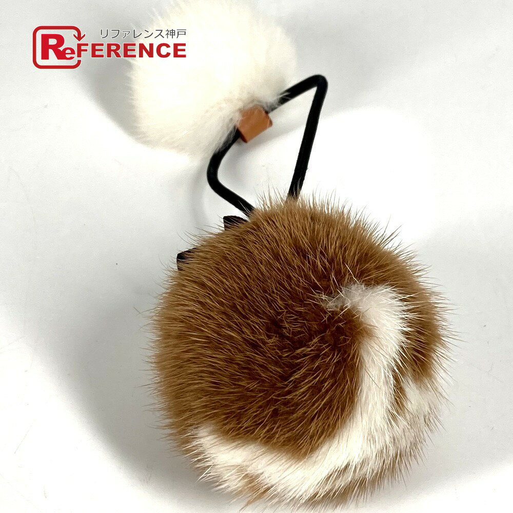 LOUIS VUITTON ルイヴィトン M77738 ロゴ ファー シュシュ・ヴィゾン LV コージー ヘアアクセサリー ヘアゴム ヘアバンド シュシュ ミンク レディース マロン ブラウン 【中古】