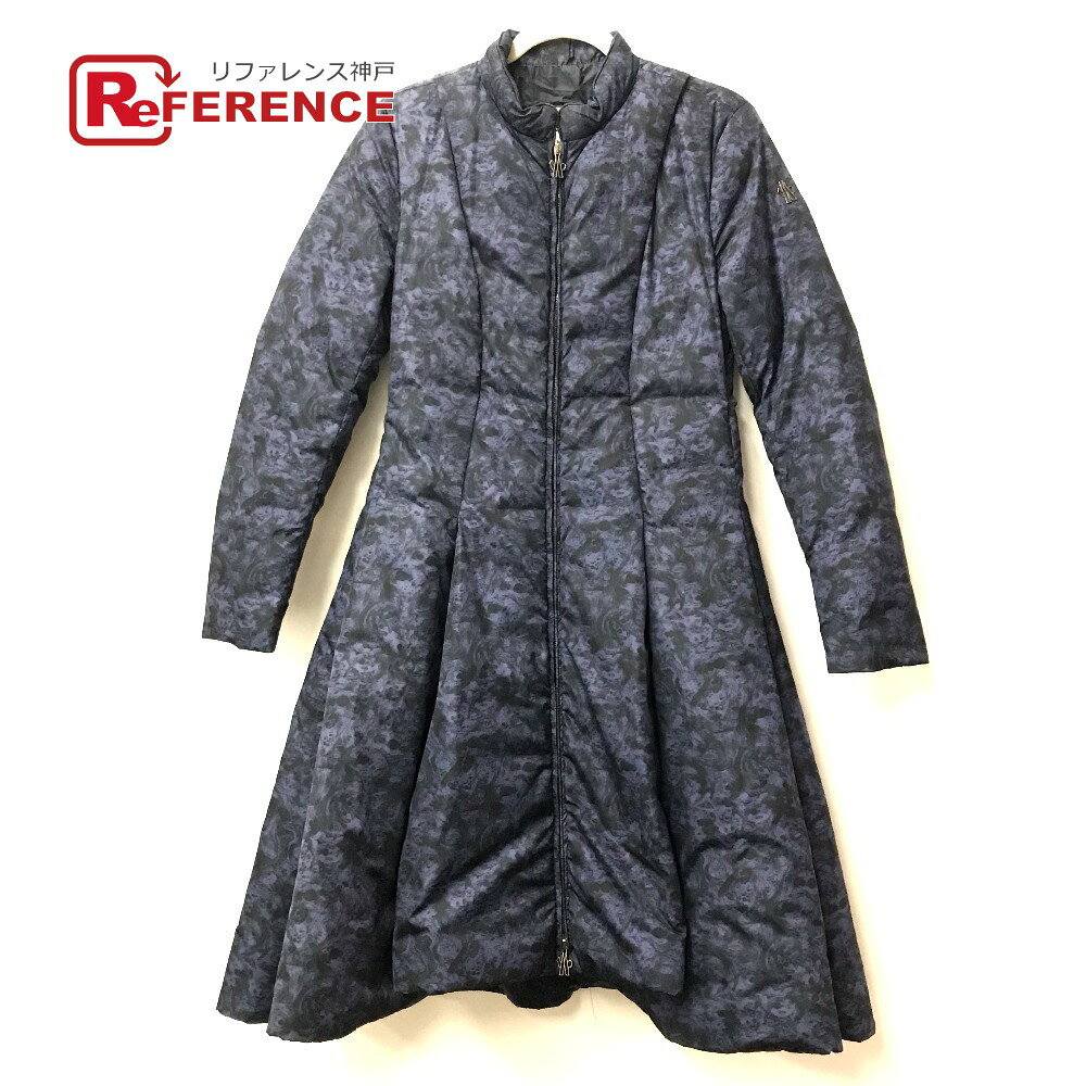 MONCLER モンクレール EBONY GIUBBOTTO EBONY JACKET ロゴ 総柄 メタルロゴ ダウンジャケット ダウン ロング アウター 長袖 ダウンコート ポリエステル レディース ネイビー 【中古】の商品画像