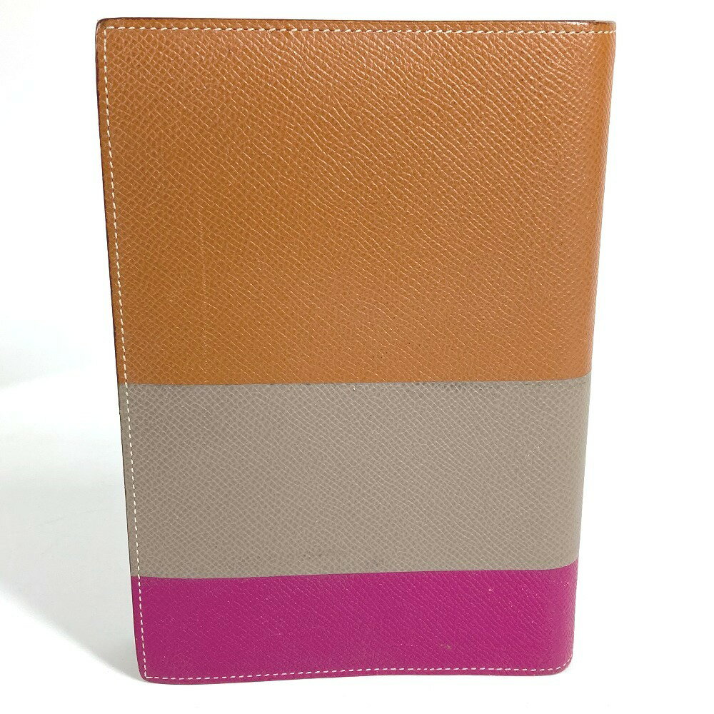 HERMES エルメス トリコロールカラー グローブトロッター アジェンダ ノートカバー システム手帳 ステーショナリー 手帳カバー エプソン ユニセックス ブラウン 【中古】 2