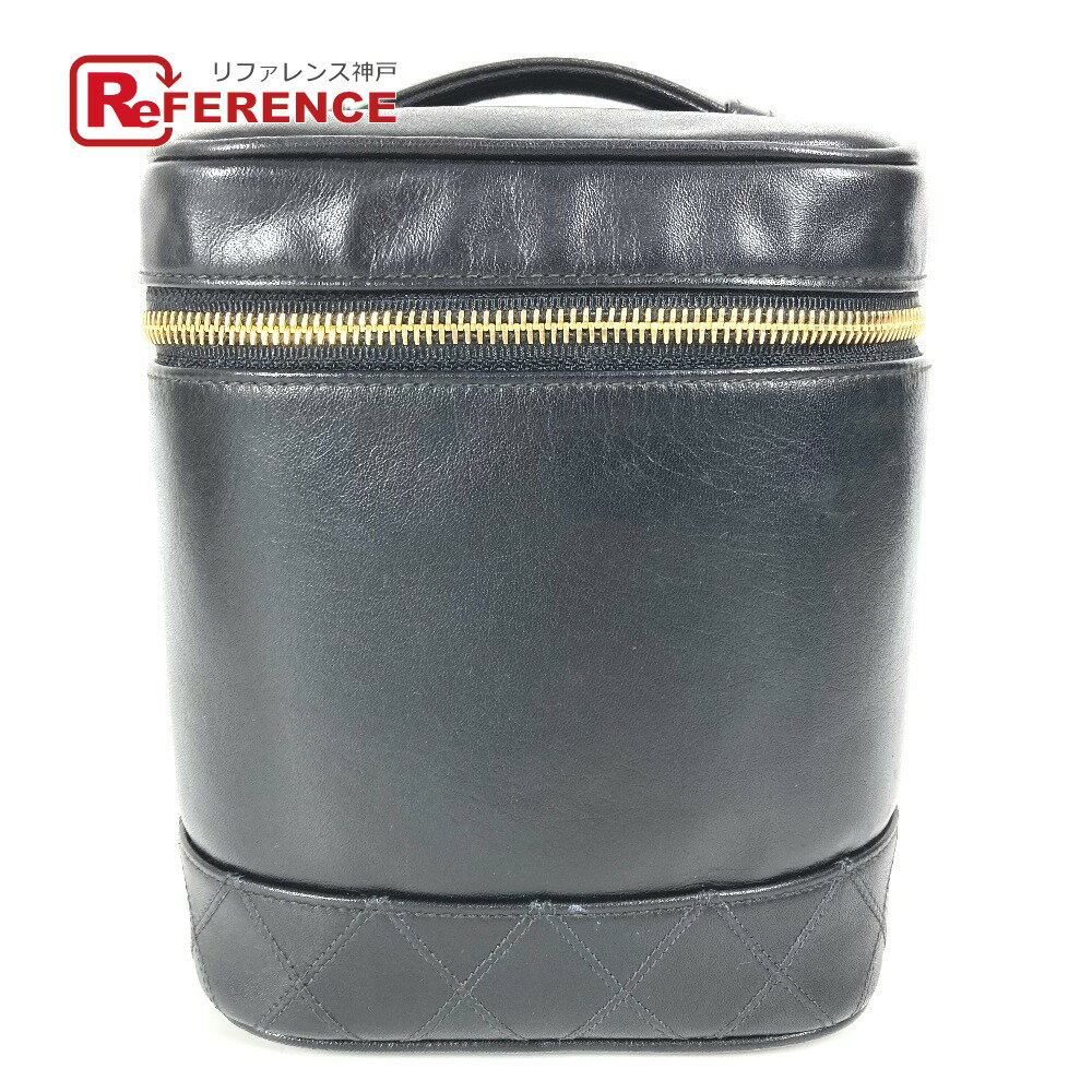 CHANEL シャネル CC ココマーク　ロゴ ピコローレ カバン バニティバッグ ポーチ ボックス BOX ハンドバッグ レザー レディース ブラック 【中古】