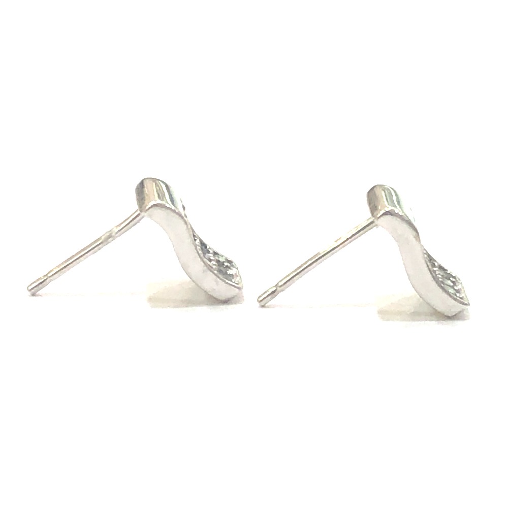 jewelry ジュエリー K18WG D0.15ct ダイヤ ミニ デザイン ピアス K18WG レディース シルバー 【中古】