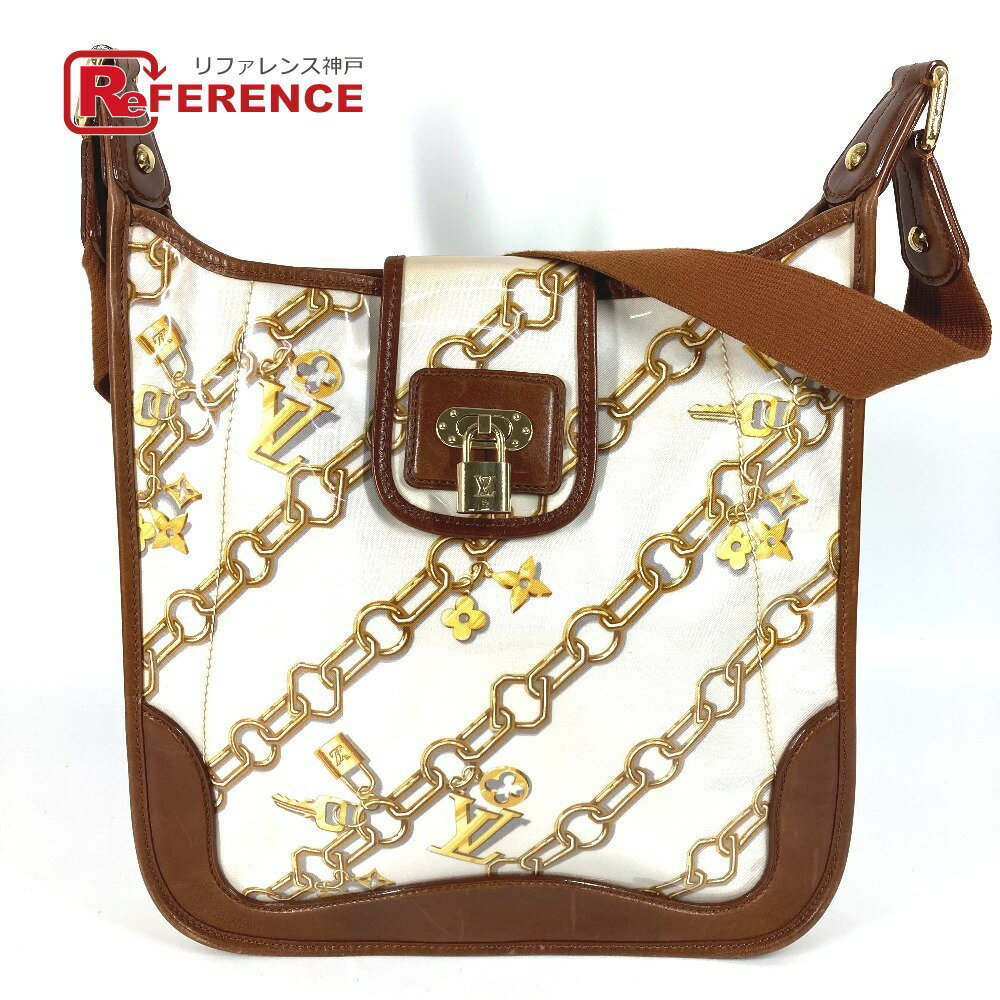 LOUIS VUITTON ルイヴィトン M95158 モノグラムチャーム ミュゼット カバン 斜め掛け チェーン柄 ショルダーバッグ ビニール/レザー レディース ホワイト 【中古】