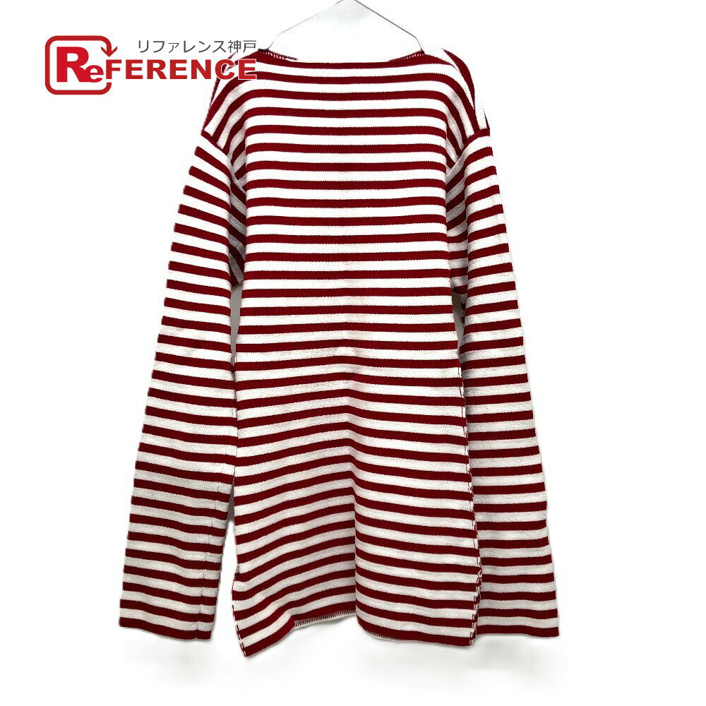 SHISHIKUI シシクイ RED×OFF ロングボーダートップス アパレル トップス 長袖 ロング ニット レーヨン レディース レッド 新品同様 【..