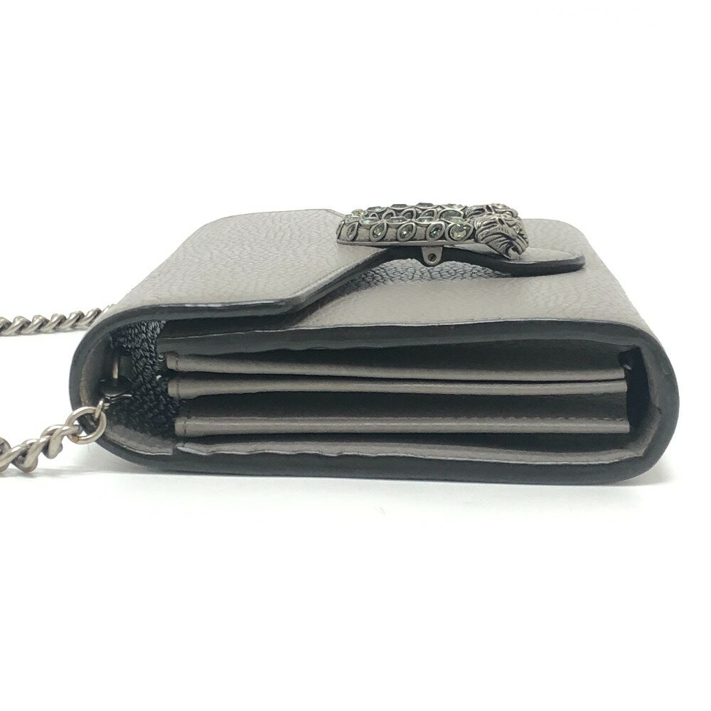 GUCCI グッチ 401231 ディオニュソス カバン チェーンウォレット 斜め掛け ミニバッグ 財布 ショルダーバッグ レザー レディース グレー 【中古】