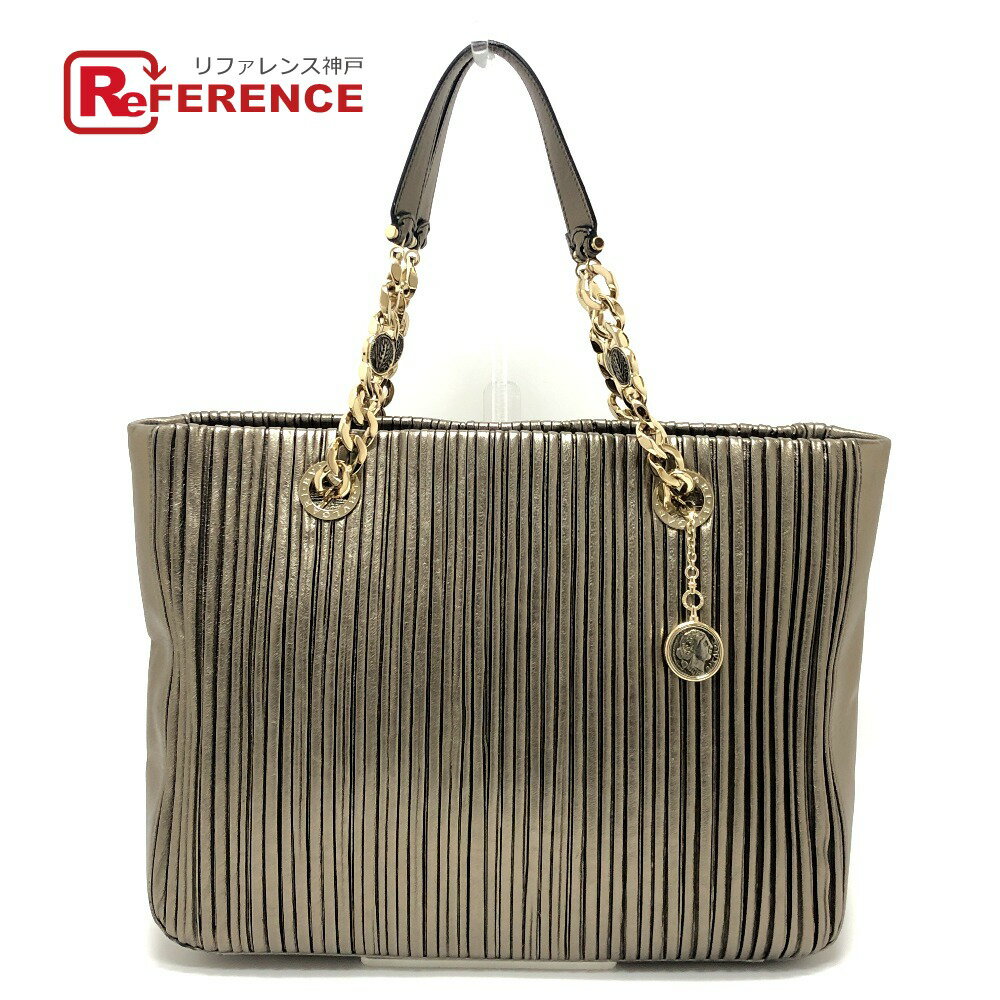 BVLGARI ブルガリ モネーテ ナッパプリセ カバン バッグ チェーン 肩掛け ショルダーバッグ トートバッグ レザー レディース ゴールド 【中古】