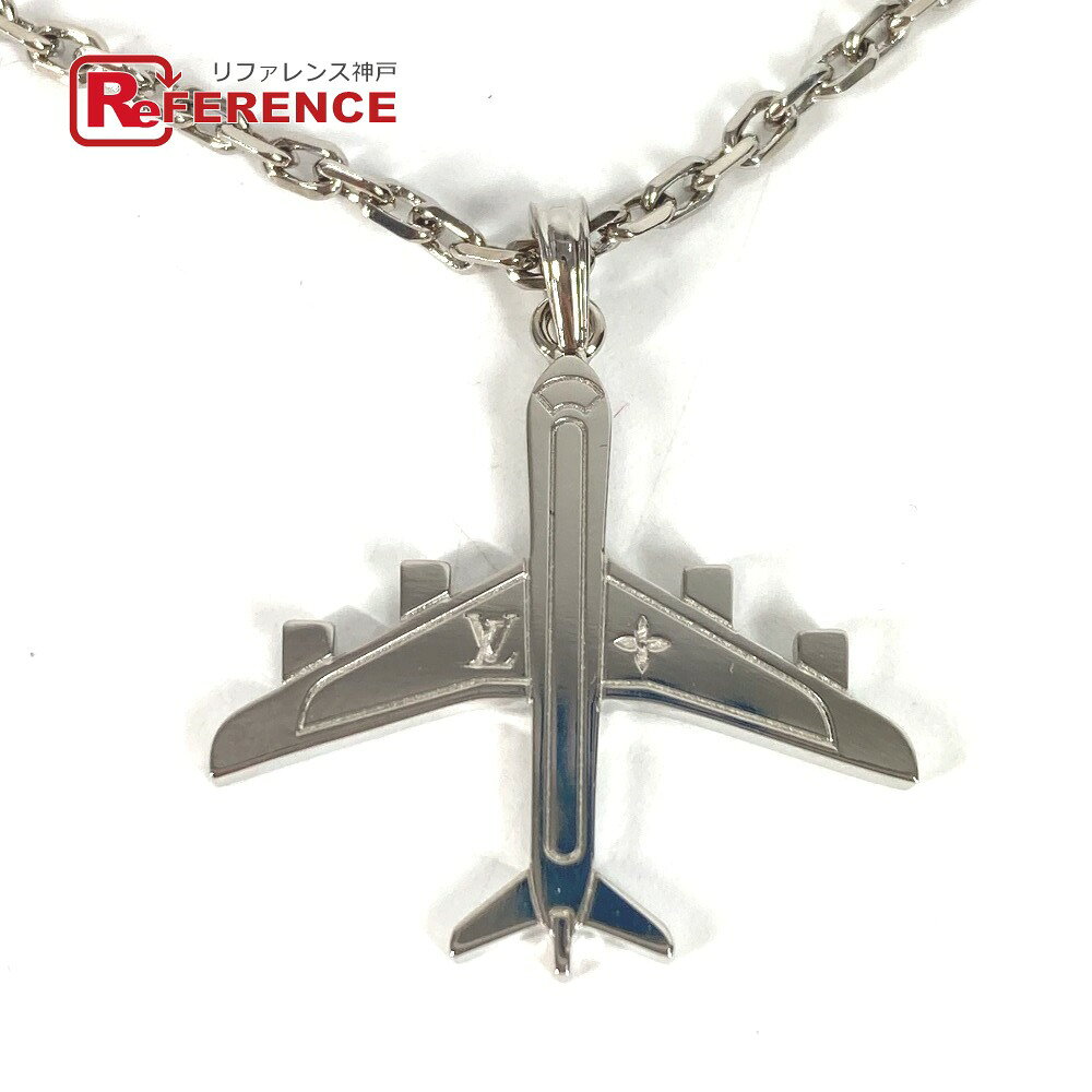 LOUIS VUITTON ルイヴィトン MP3157 飛行機 ロゴ ペンダント・LVプレーン アクセサリー ジュエリー チェーンネックレス ネックレス メタル ユニセックス シルバー 【中古】