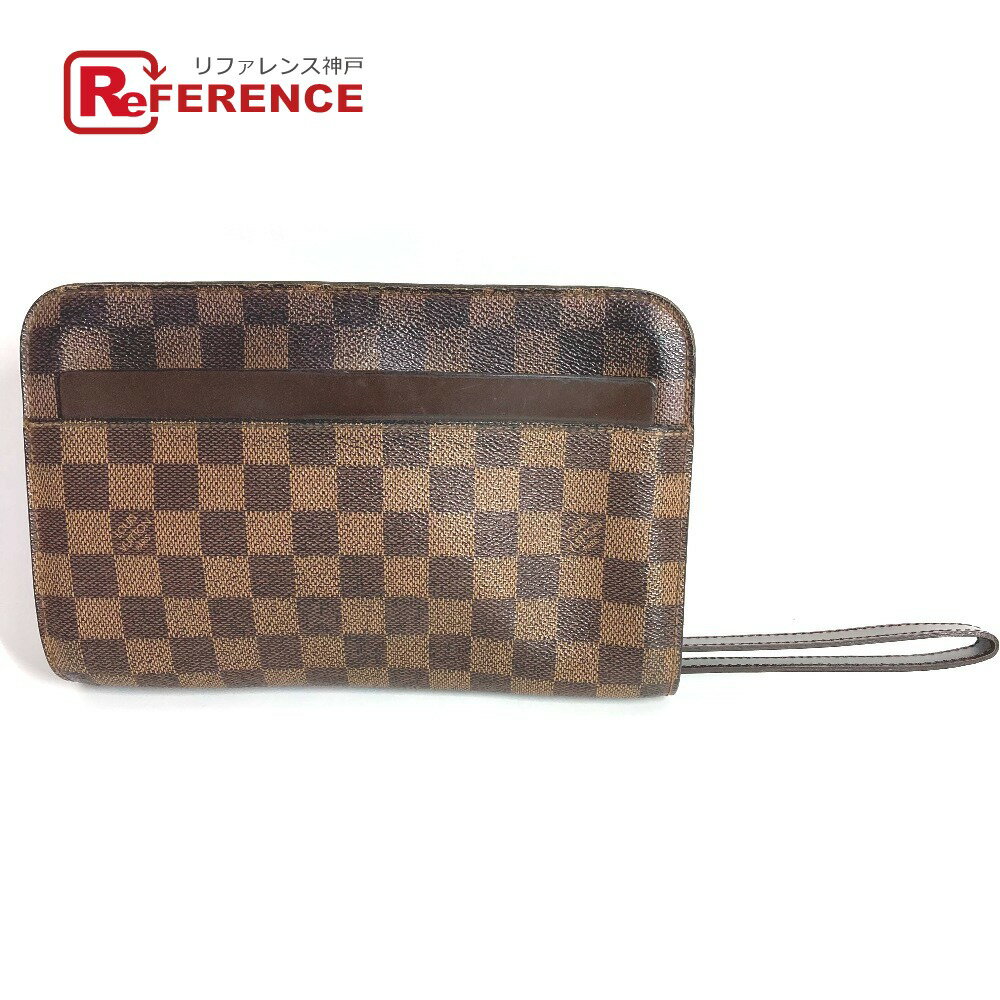 Rakuten - LOUIS VUITTON ルイヴィトン N51993 ダミエ サンルイ クラッチバッグ カバン ポーチ ストラップ付 セカンドバッグ ダミエキャンバス ユニセックス エベヌ ブラウン 【中古】