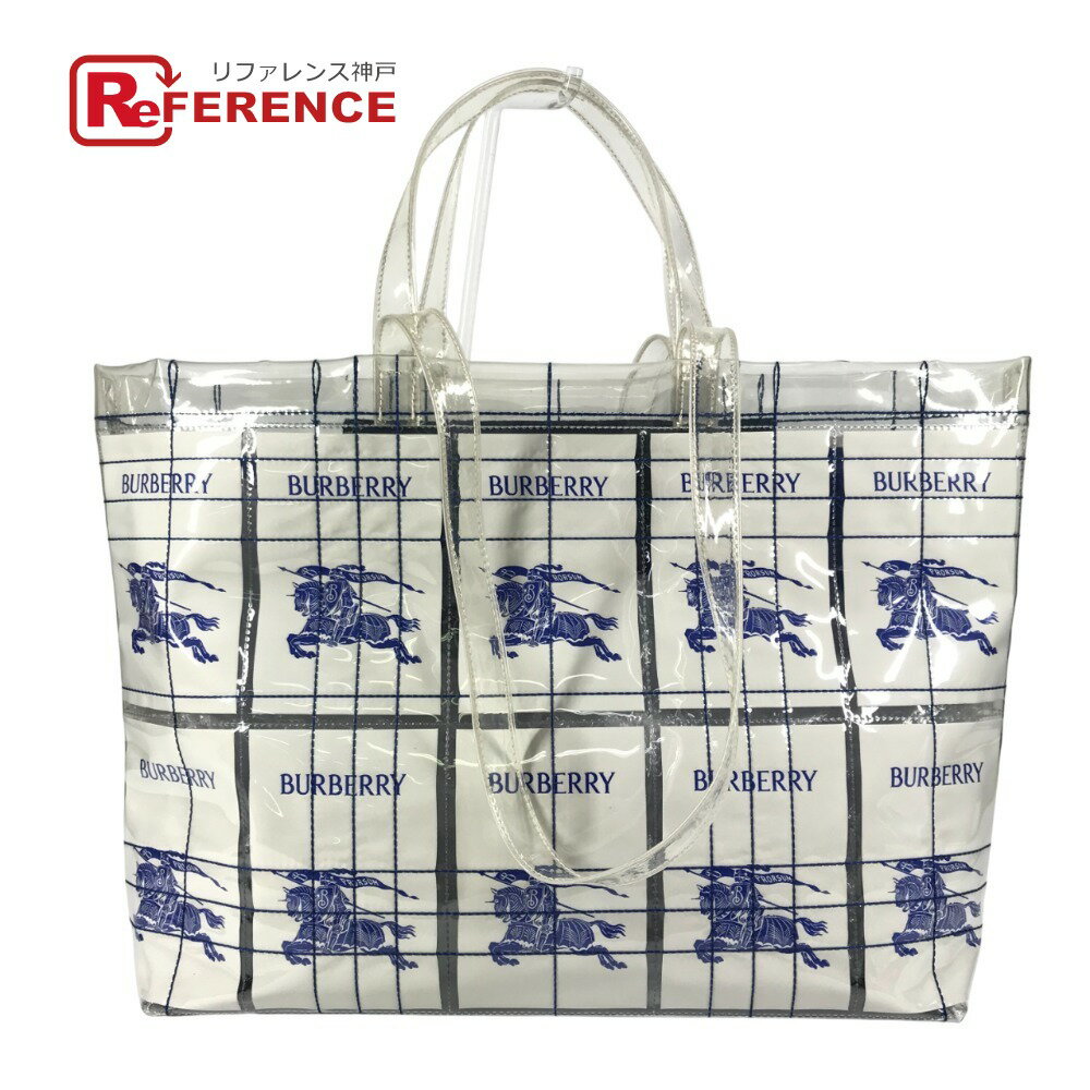 BURBERRY バーバリー 8079639 EKD ロゴ カバン 肩掛け トートバッグ ショルダーバッグ ビニール ユニセックス クリア 【中古】