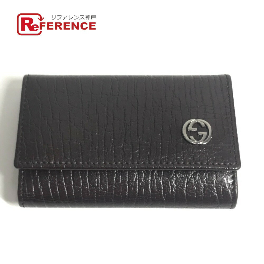 GUCCI グッチ 115225 ヴィンテージ GG インターロッキングG 6連 鍵 キーケース レザー ユニセックス ブラウン 新品同様 【中古】