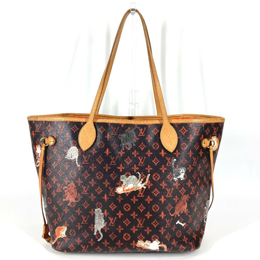 LOUIS VUITTON ルイヴィトン M44441 トランスフォームドモノグラム ネコ 猫 キャットグラム ネヴァーフルMM ネヴァーフル MM カバン ショルダーバッグ 肩掛け ポーチ付き トートバッグ モノグラムキャンバス /レザー レディース ブラウン 【中古】