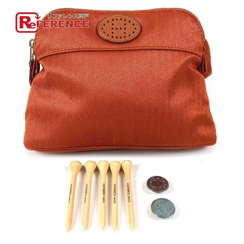 HERMES エルメス ショルダーバッグ カバン ボリード サンチュール ゴルフ ポーチ Hロゴ パンチング エブリン ウエストバッグ コットン /ポリアミド ユニセックス オレンジ 【中古】