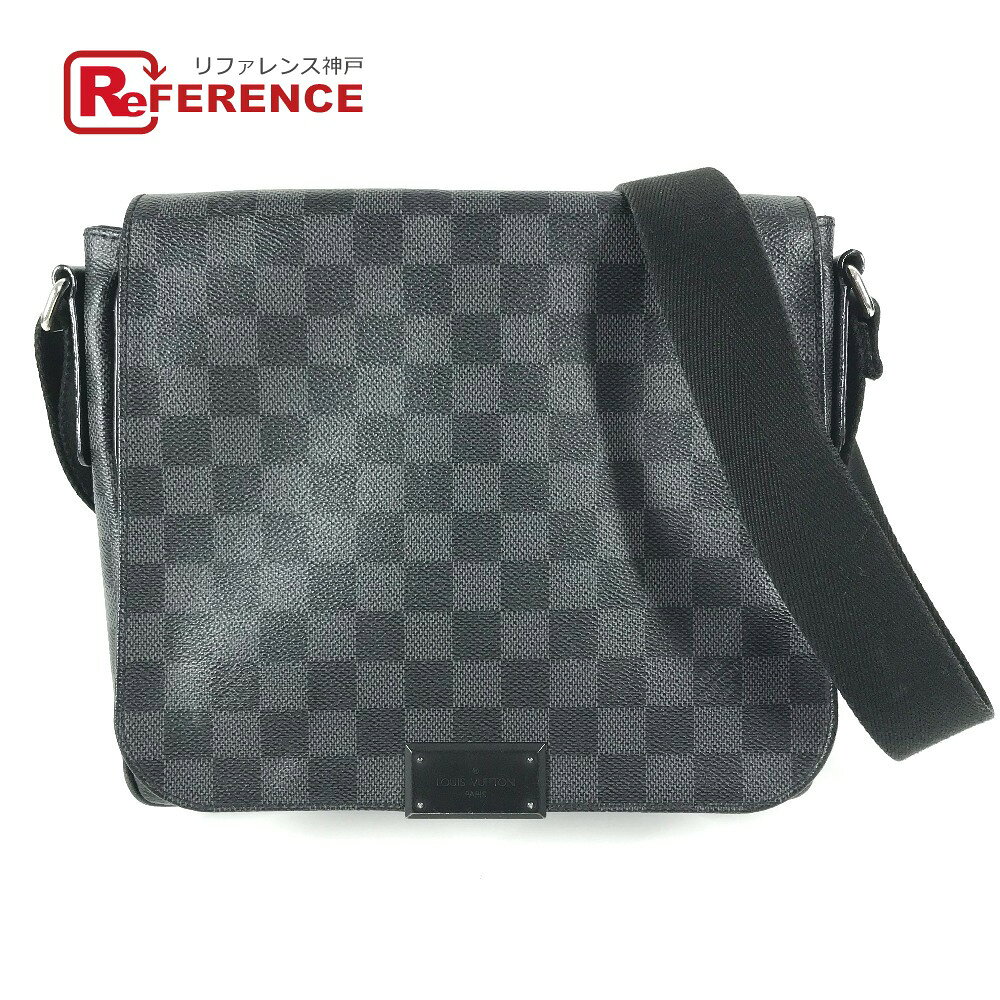 樂天商城 - LOUIS VUITTON ルイヴィトン N41260 ダミエグラフィット ディストリクトPM ディストリクト PM カバン 斜め掛け フラップ メッセンジャーバッグ ショルダーバッグ ダミエグラフィットキャンバス ユニセックス ブラック 【中古】