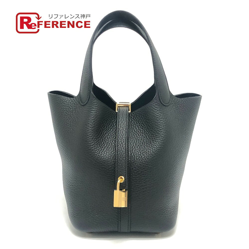 HERMES エルメス ピコタンロックPM ピコタンロック PM K刻 カバン ゴールド金具 ハンドバッグ トリヨンモーリス レディース ブラック 未使用 【中古】